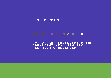 Memory Manor title screen for Commodore 64